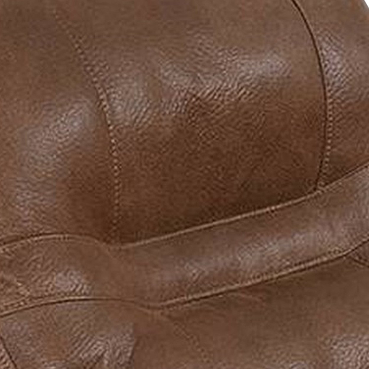 41 Inch Leatherette Reclining Chair With USB Port, Brown- Saltoro Sherpi