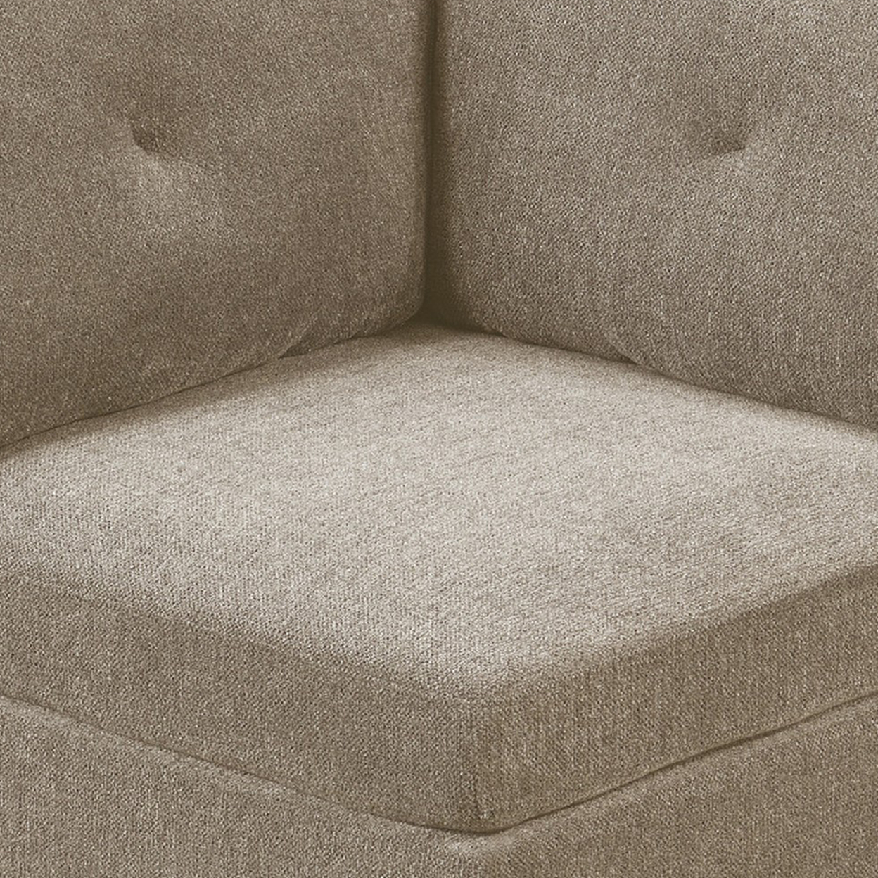 Fabric Corner Wedge With Tufted Back Pillow, Gray- Saltoro Sherpi