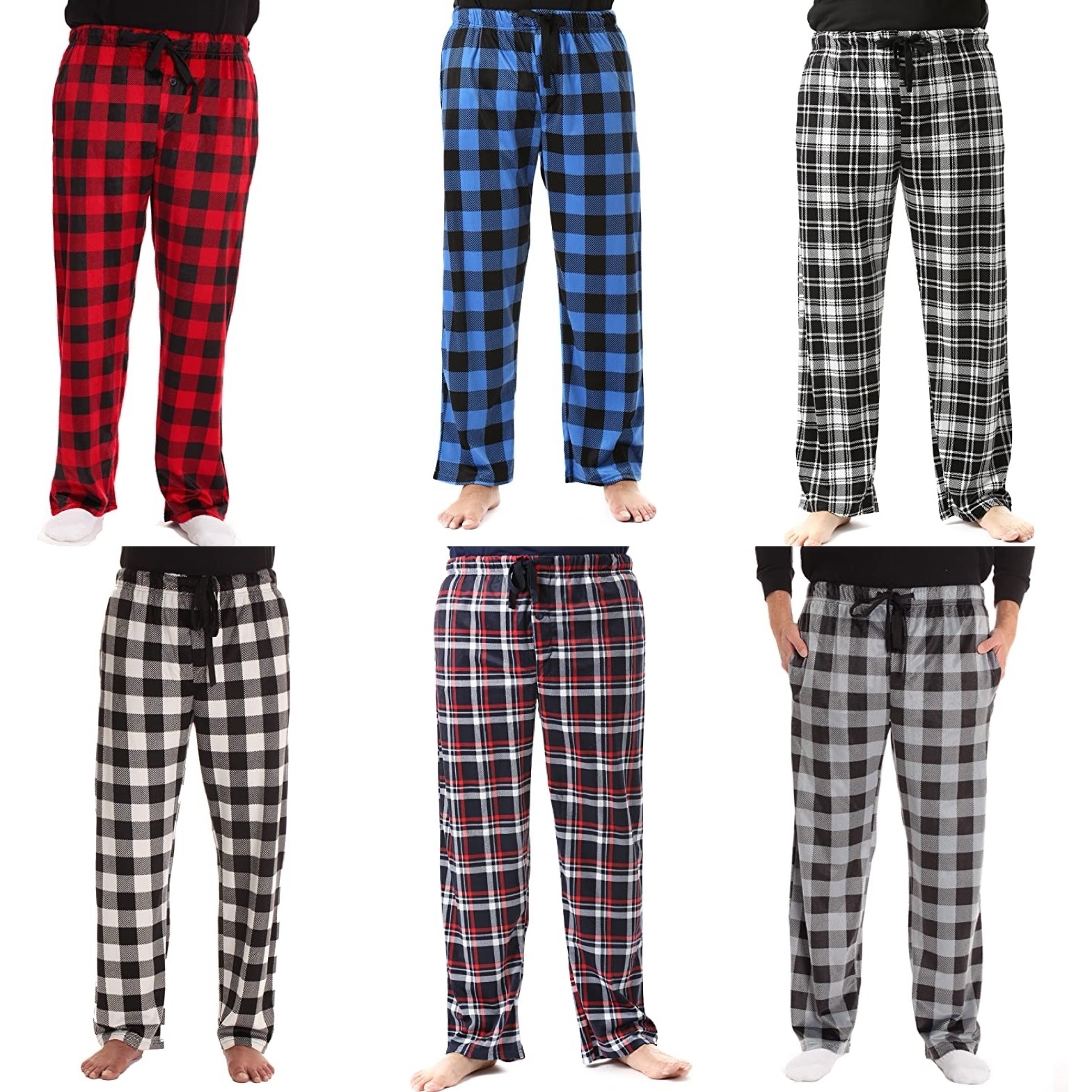 Multi-Pack: Men's Ultra Soft Flannel Plaid Pajama Lounge Pants - 1-Pack, X-Large