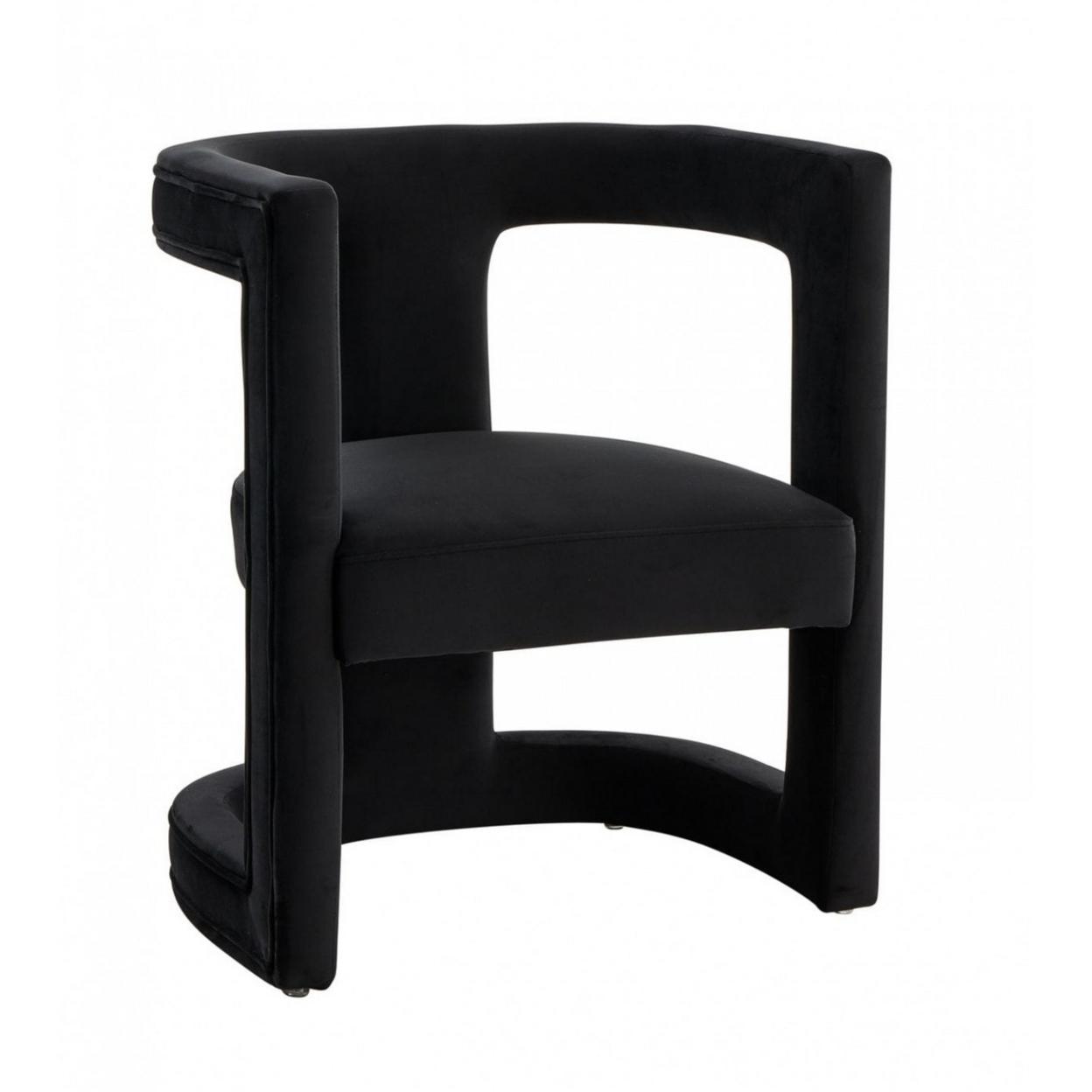 31 Inch Fabric Upholstered Accent Chair, Black- Saltoro Sherpi