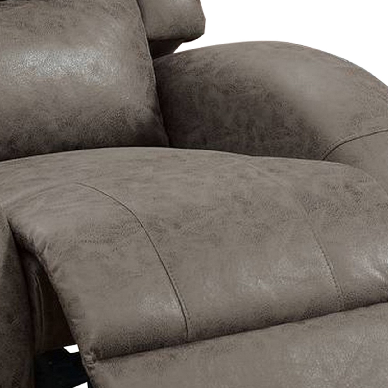 40 Inch Leatherette Power Recliner With USB Port, Brown- Saltoro Sherpi