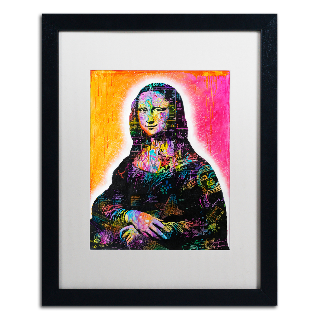 Dean Russo 'Mona Lisa' Black Wooden Framed Art 18 X 22 Inches