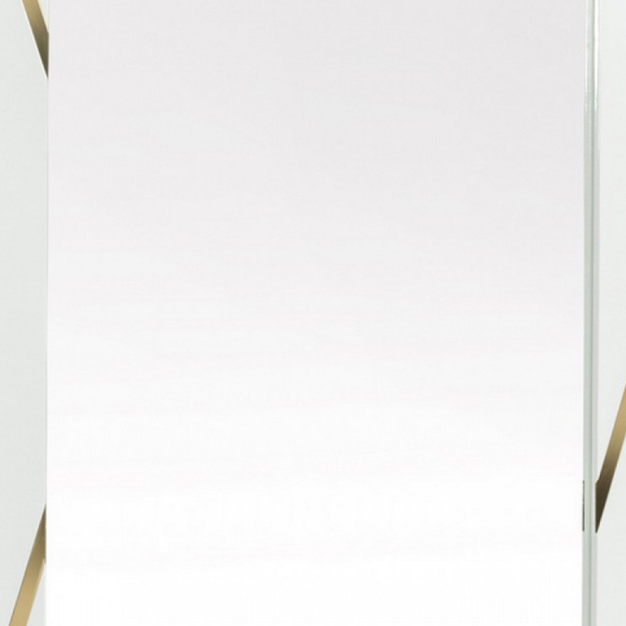 High Gloss Rectangular Wooden Frame Mirror, White And Silver- Saltoro Sherpi