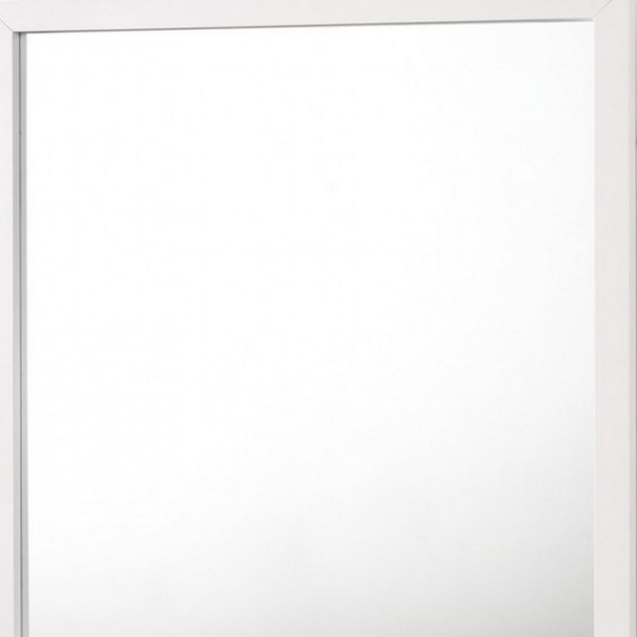 Wall Mirror With Rectangle Frame And Natural Wood Grain Details, White- Saltoro Sherpi
