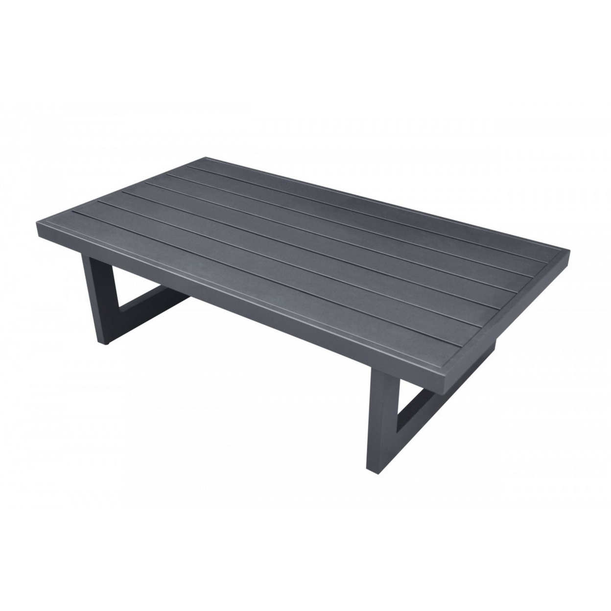 51 Inch Metal Coffee Table With Plank Style Top, Black- Saltoro Sherpi