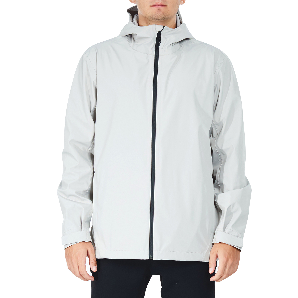 Gymax Men's Windproof Rain Jacket Hooded Coat Black/ Grey/ Navy - Grey, M
