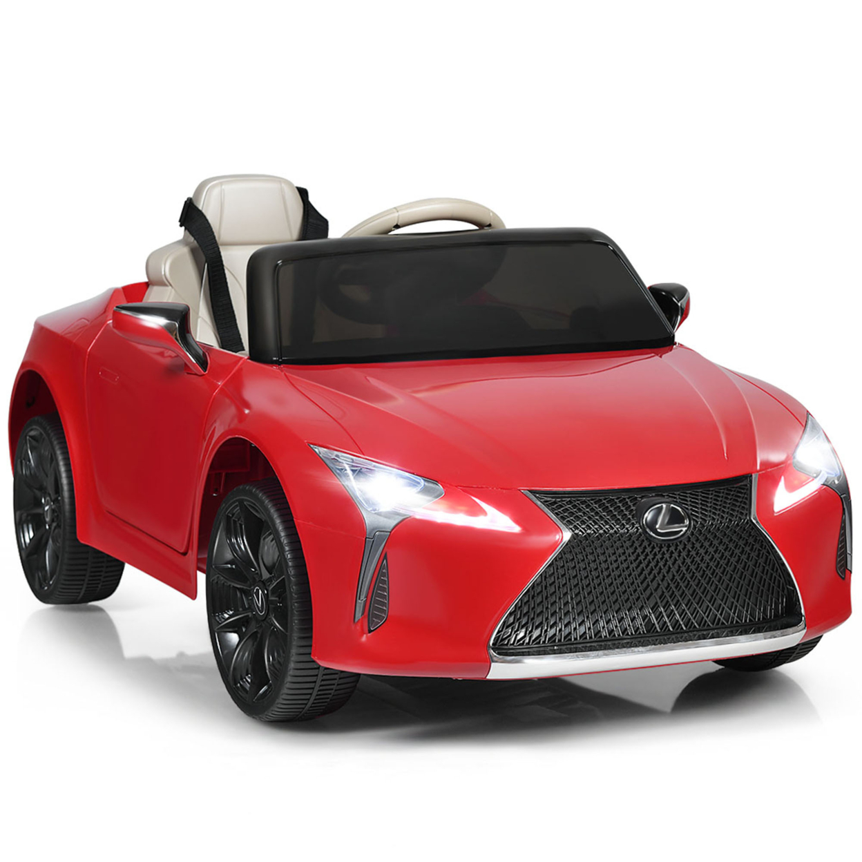 12V Licensed Lexus LC500 Kids Ride On Car W/ MP3 Remote Control Black/Red/White - Red