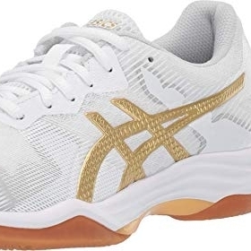 ASICS Women's Gel-Tactic 2 Volleyball Shoes White/Rich Gold - White/Rich Gold, 11