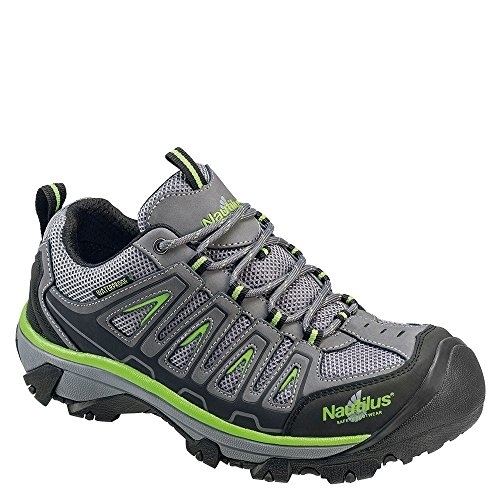 FSI FOOTWEAR SPECIALTIES INTERNATIONAL NAUTILUS Nautilus 2208 Light Weight Low Waterproof Safety Toe EH Hiking Shoe Grey/green/black - Grey/