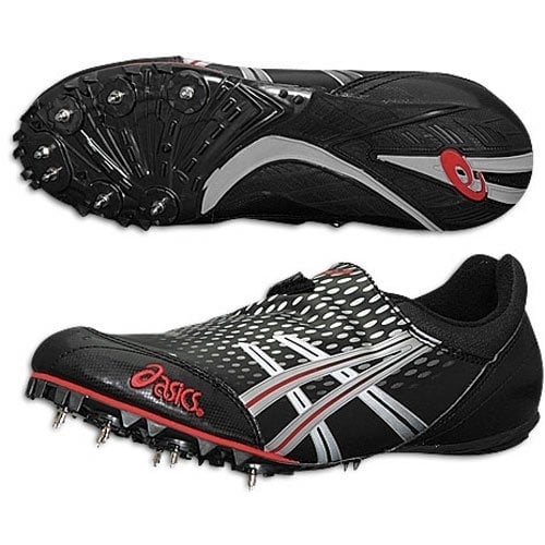 ASICS Men's Hypersprint Track & Field Shoes Black/Silver/Red - GN500 BLACK/SILVER/RED - BLACK/SILVER/RED, 7.5