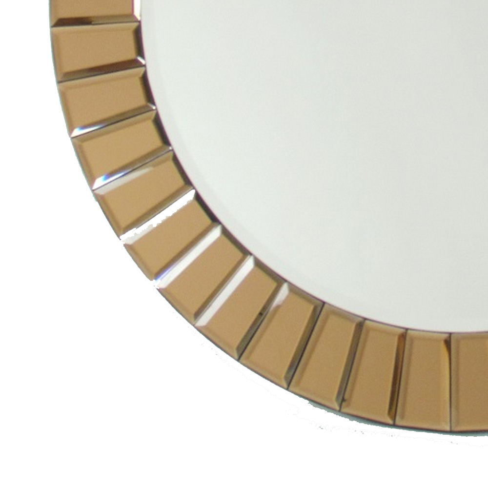 Beveled Mirror Accented Round Wall Mirror,Gold And Silver- Saltoro Sherpi