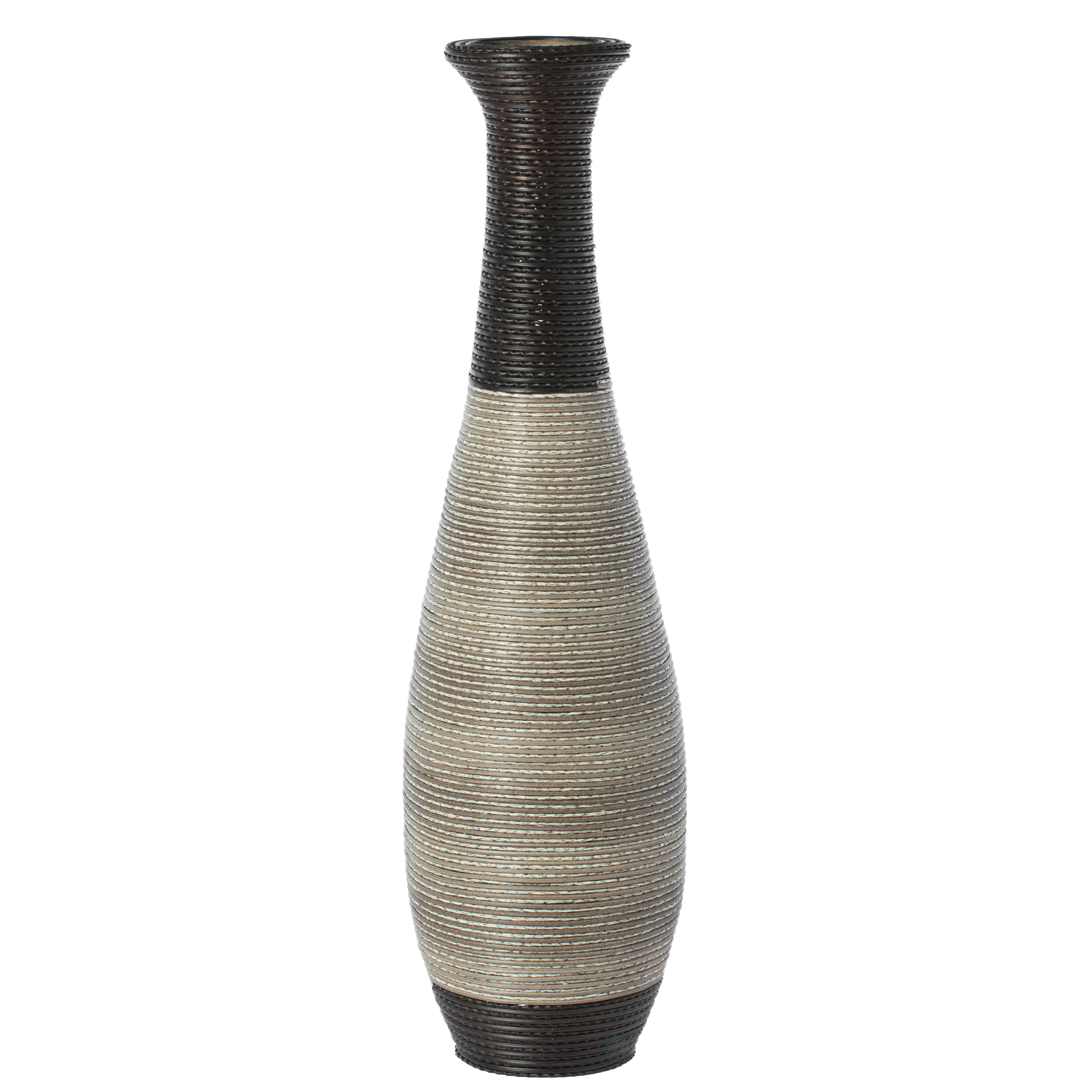 Tall Floor Vase, Large Vase For Home Decor Floor, Beige Floor Vase, Artificial Rattan Wire Pattern Vase, Large PVC Floor Vase, 40-Inch-Tall