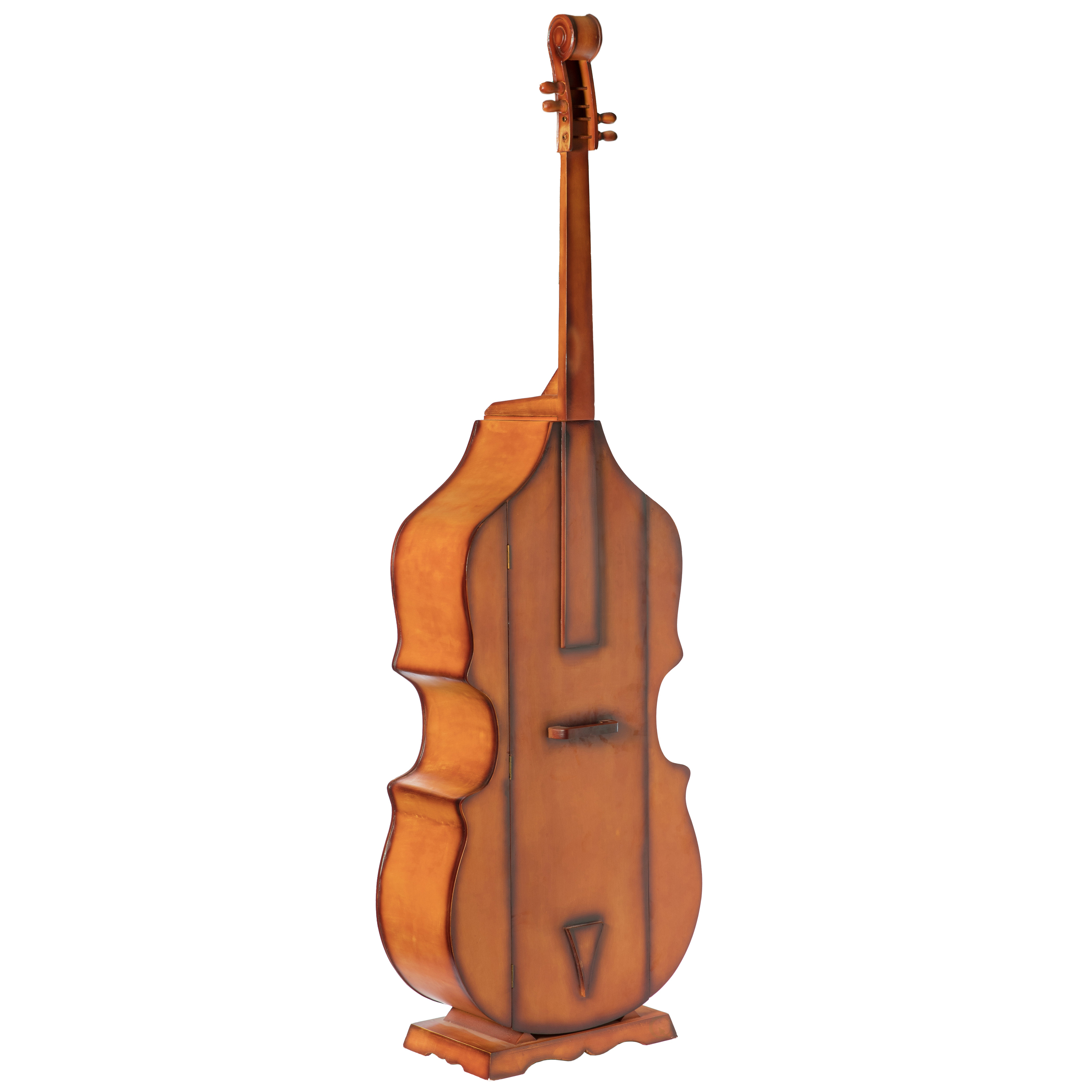 6.5 Feet Tall Violin, 3 Shelf Large Violin Shaped Cabinet With Door