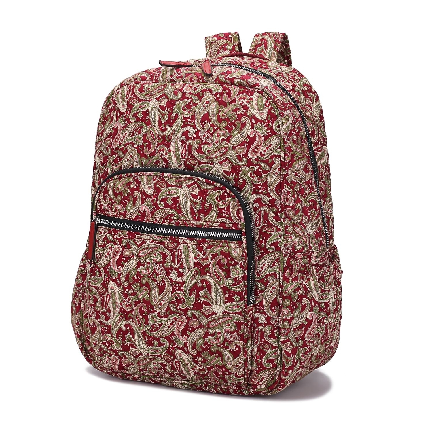 MKF Collection Mycelia Quilted Backpack By Mia K. - Burgundy/persimmon
