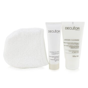 Decleor Infinite First Hydration Neroli Bigarade Gift Set: Aroma Cleanse Cleansing Mousse+ Hydra Floral Light Cream+ Cleansing Glove 3pcs