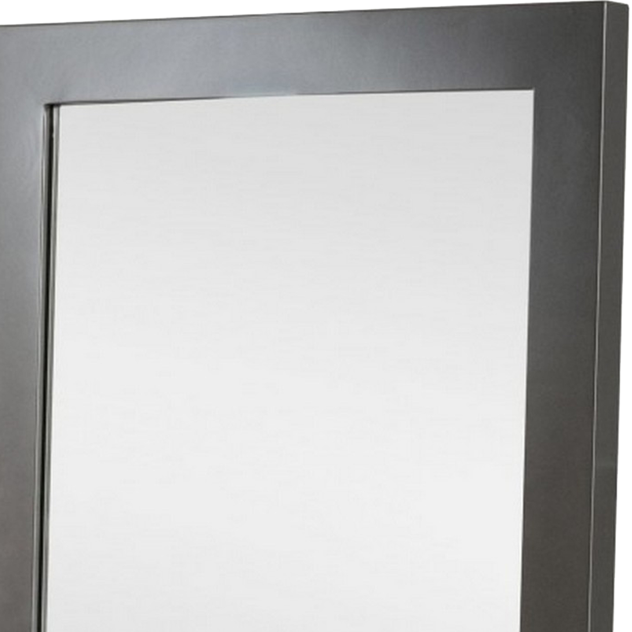 Elongated Wooden Frame Mirror With Matte Look, Gray- Saltoro Sherpi