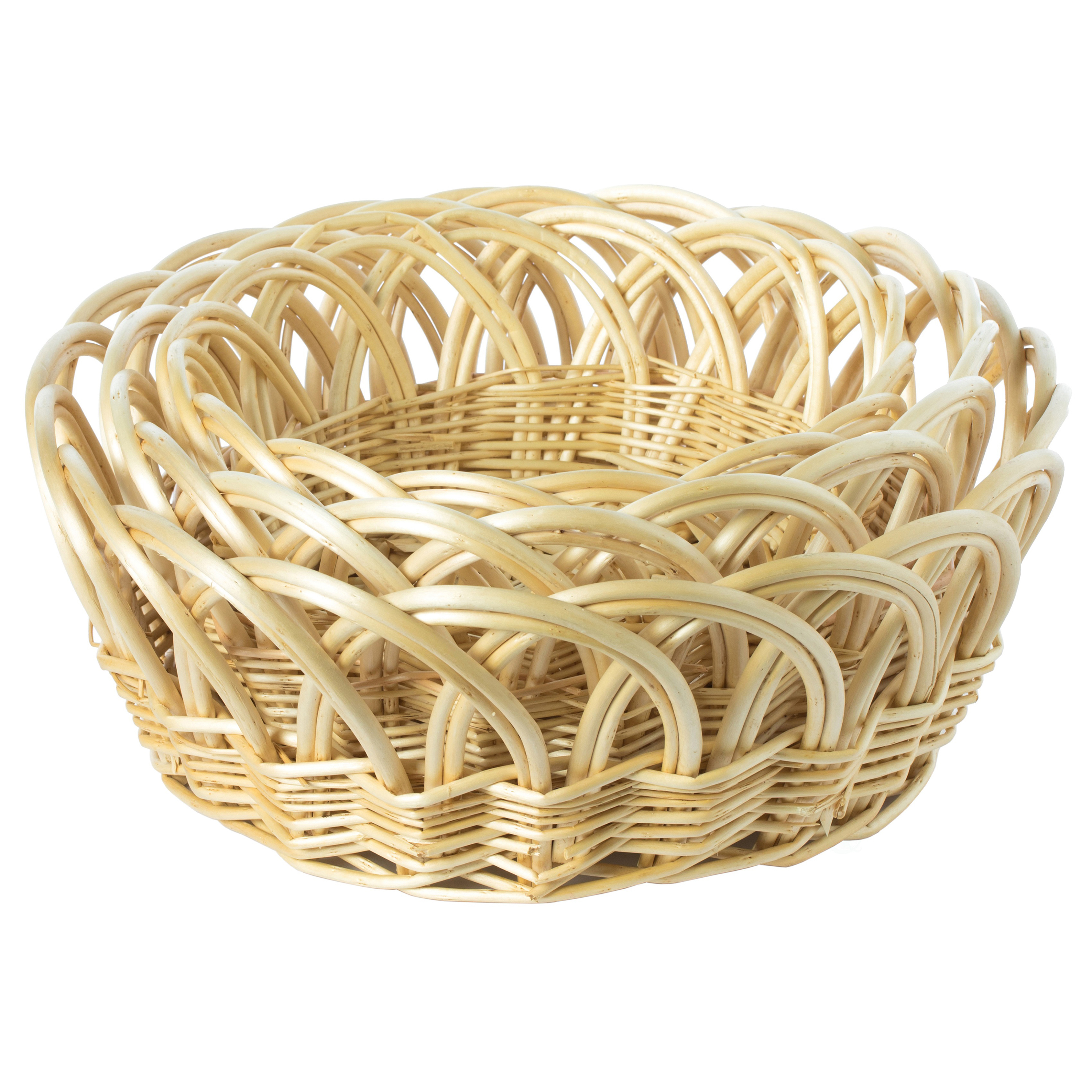 Decorative Round Fruit Bowl Bread Basket Serving Tray - Medium