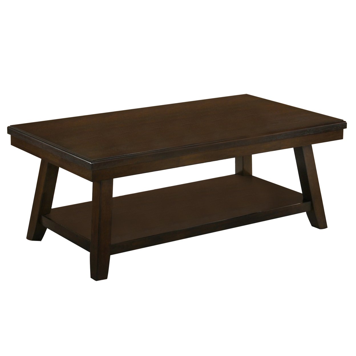 Wooden Coffee Table With One Open Shelf, Brown- Saltoro Sherpi