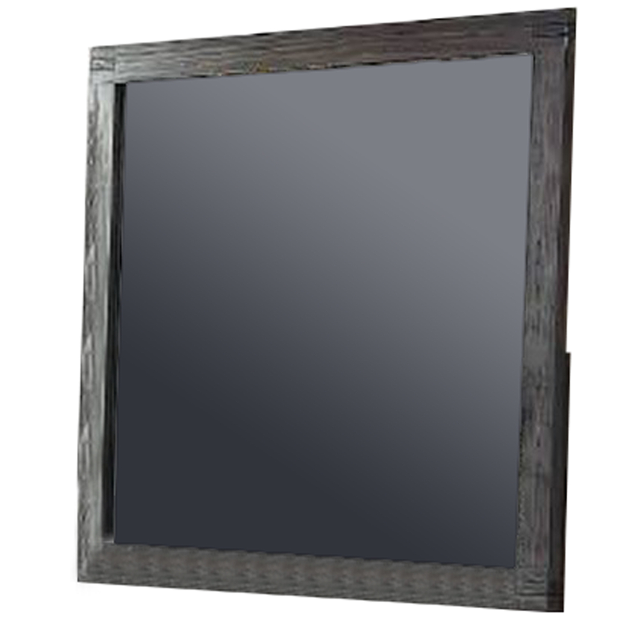 Wall Mirror With Rectangular Frame And Natural Wood Grain Details, Dark Brown- Saltoro Sherpi