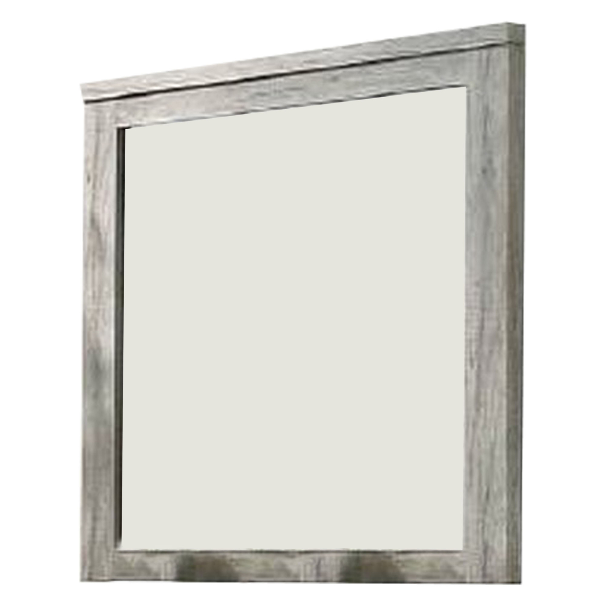 Wall Mirror With Rectangular Frame And Molded Details, Gray- Saltoro Sherpi