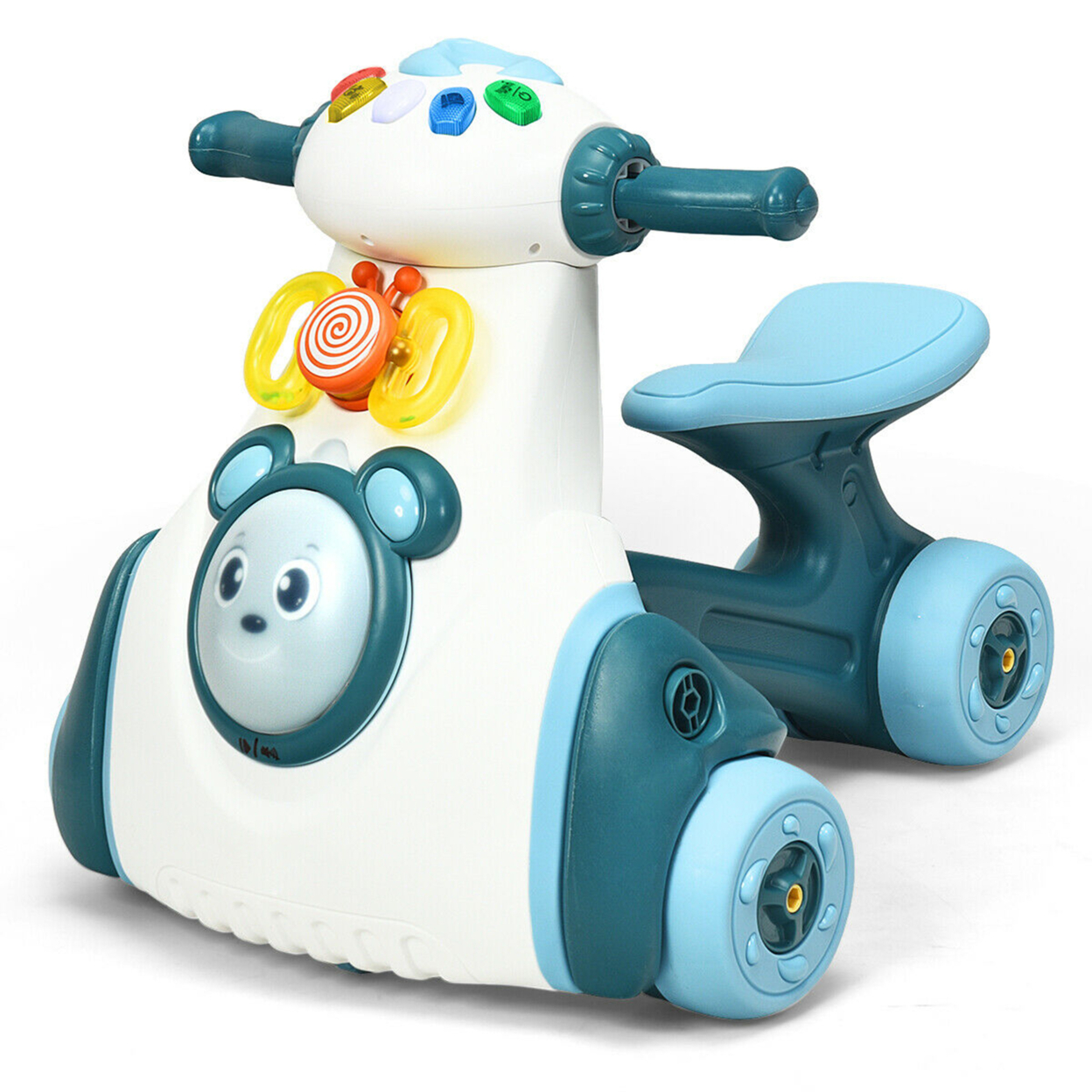 Gymax Baby Balance Bike Musical Ride Toy W/ Sensing Function & Light Toddler Walker - Blue