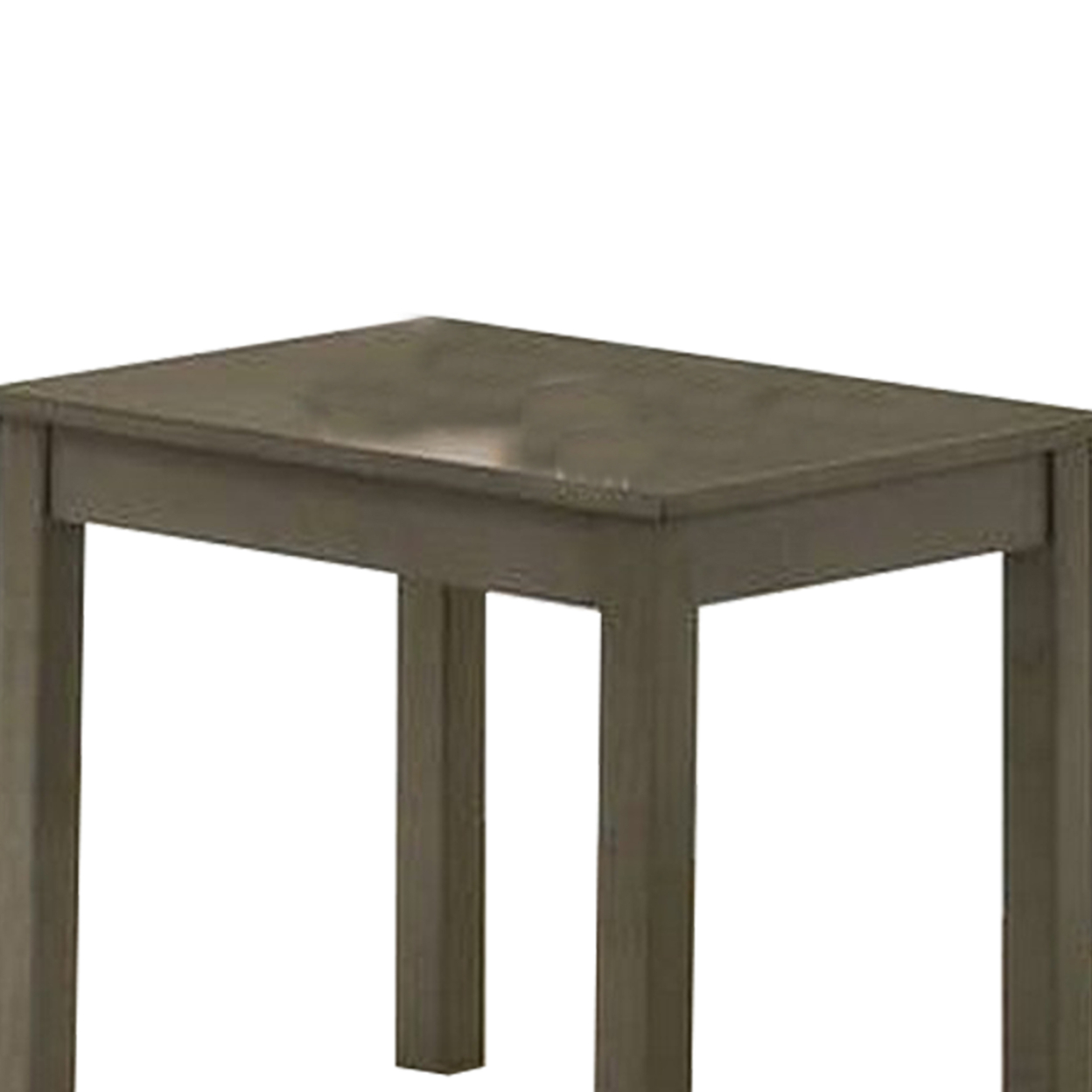 3 Piece Transitional Coffee Table And End Table With Block Legs, Gray- Saltoro Sherpi