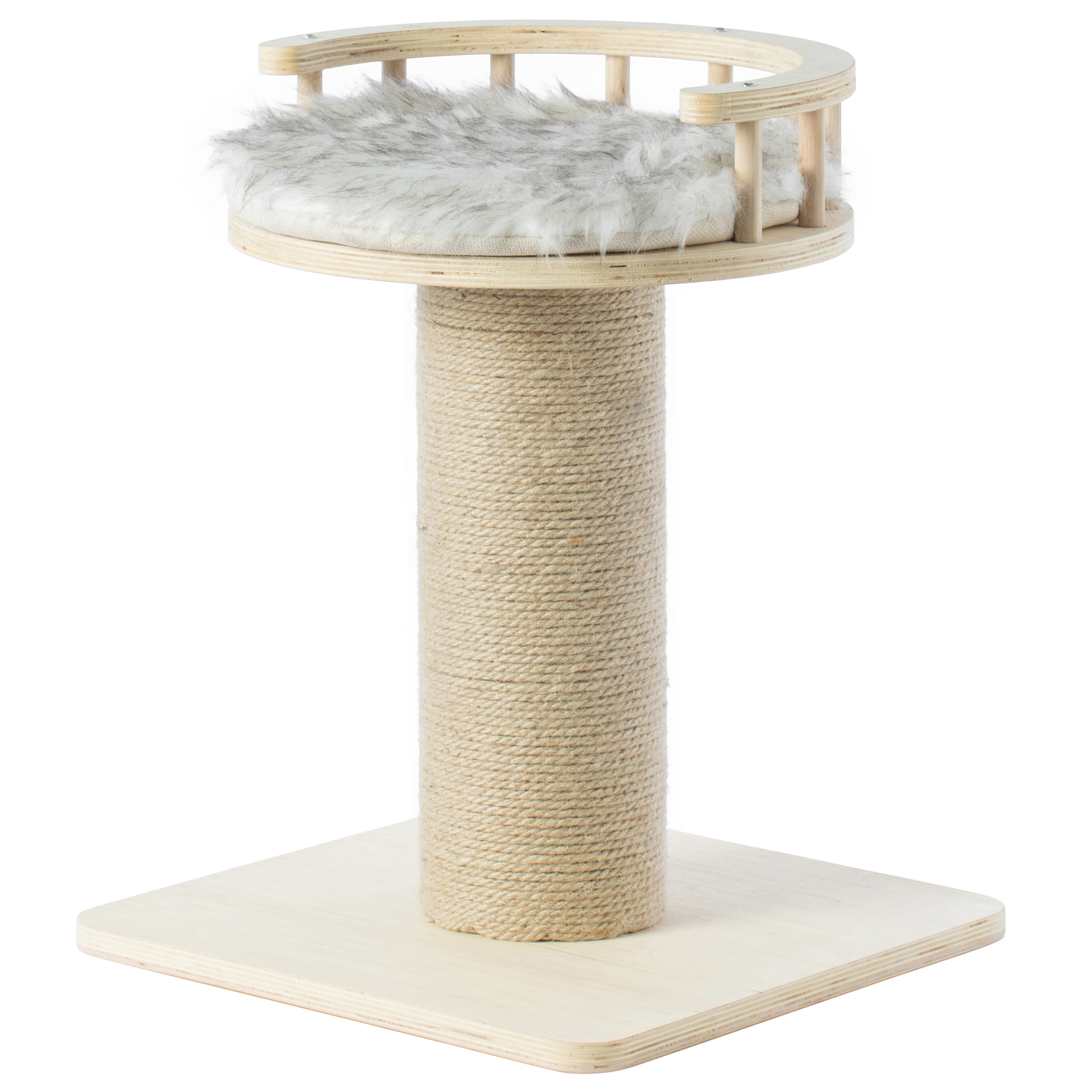 Wooden Cat Sisal Scratching Post Tree Tower With Seat Pet Bed Lounge