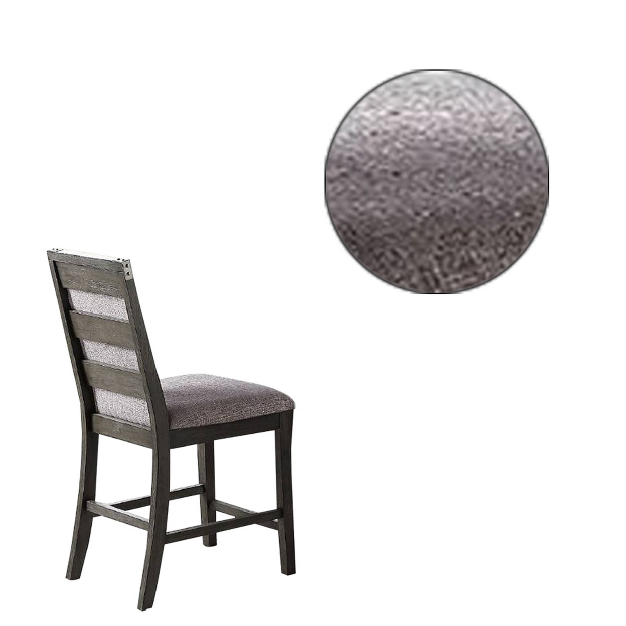 Wooden High Chairs With Upholstered Seat And Backrest, Set Of 2, Gray - Saltoro Sherpi