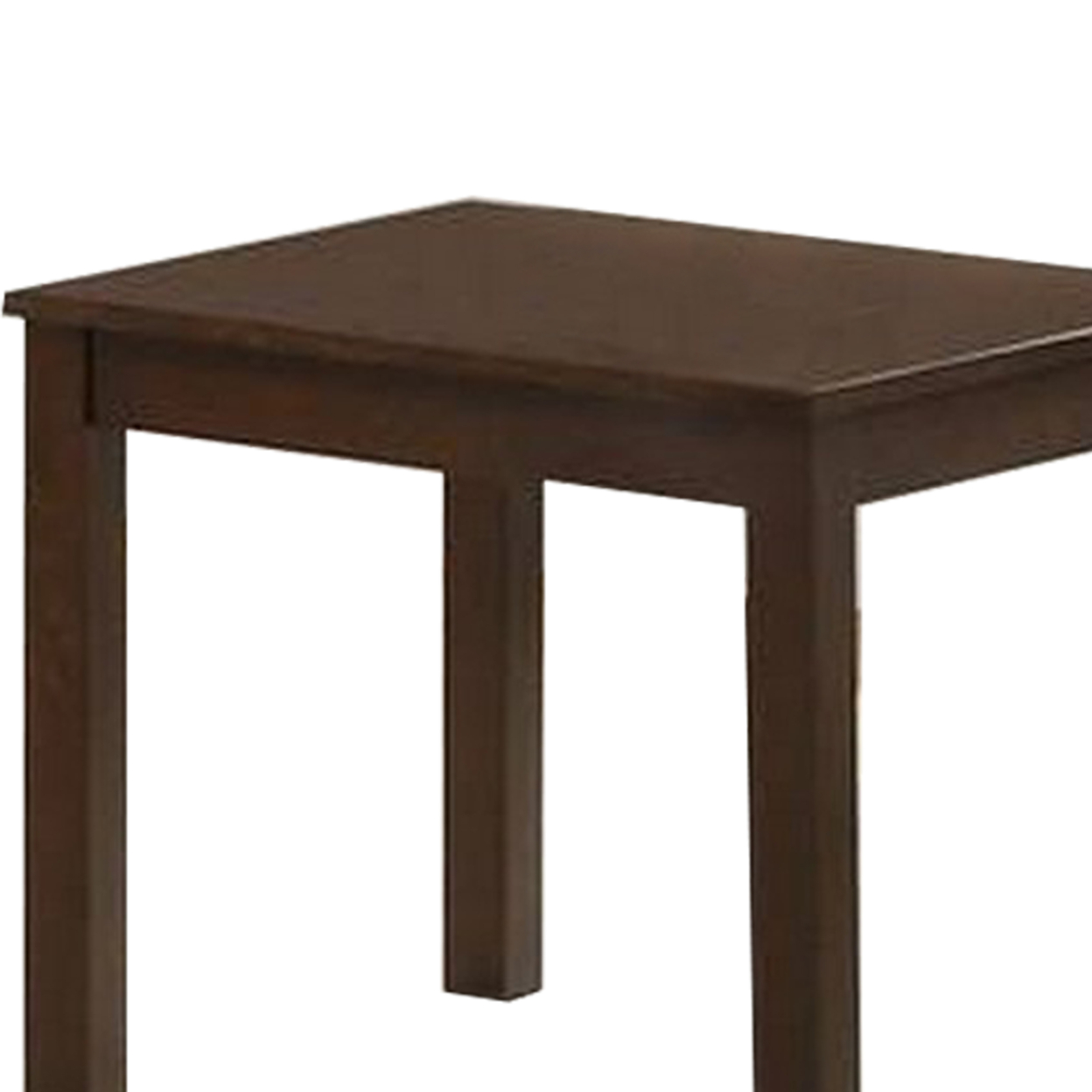 3 Piece Transitional Coffee Table And End Table With Block Legs, Brown- Saltoro Sherpi