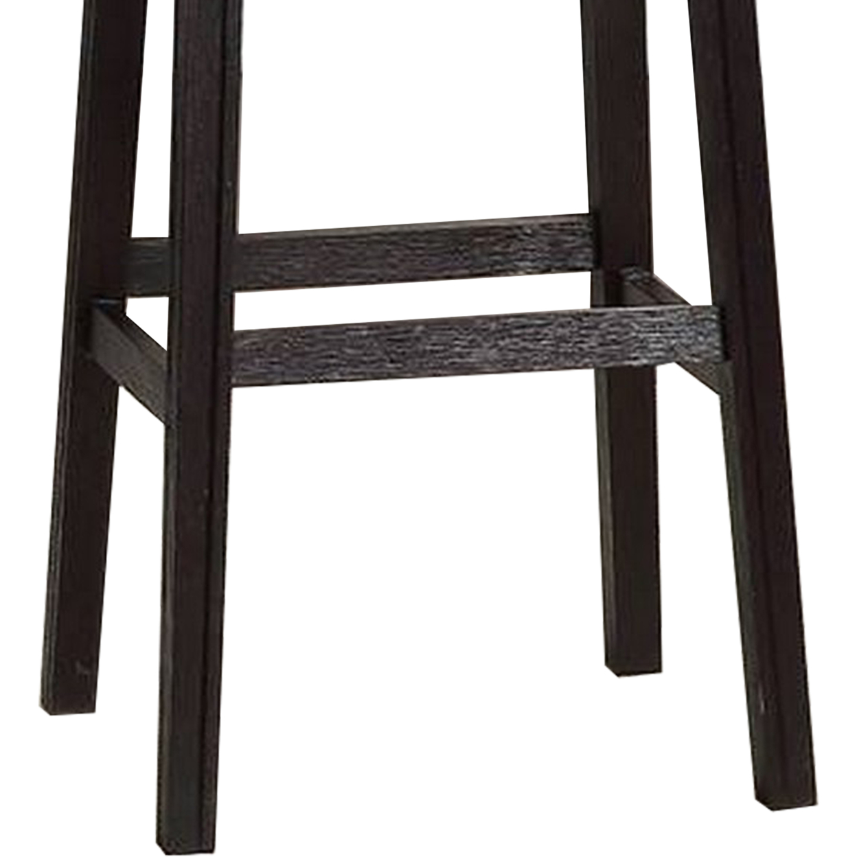 29 Inch Wooden Bar Stool With Upholstered Cushion Seat, Gray And Red- Saltoro Sherpi
