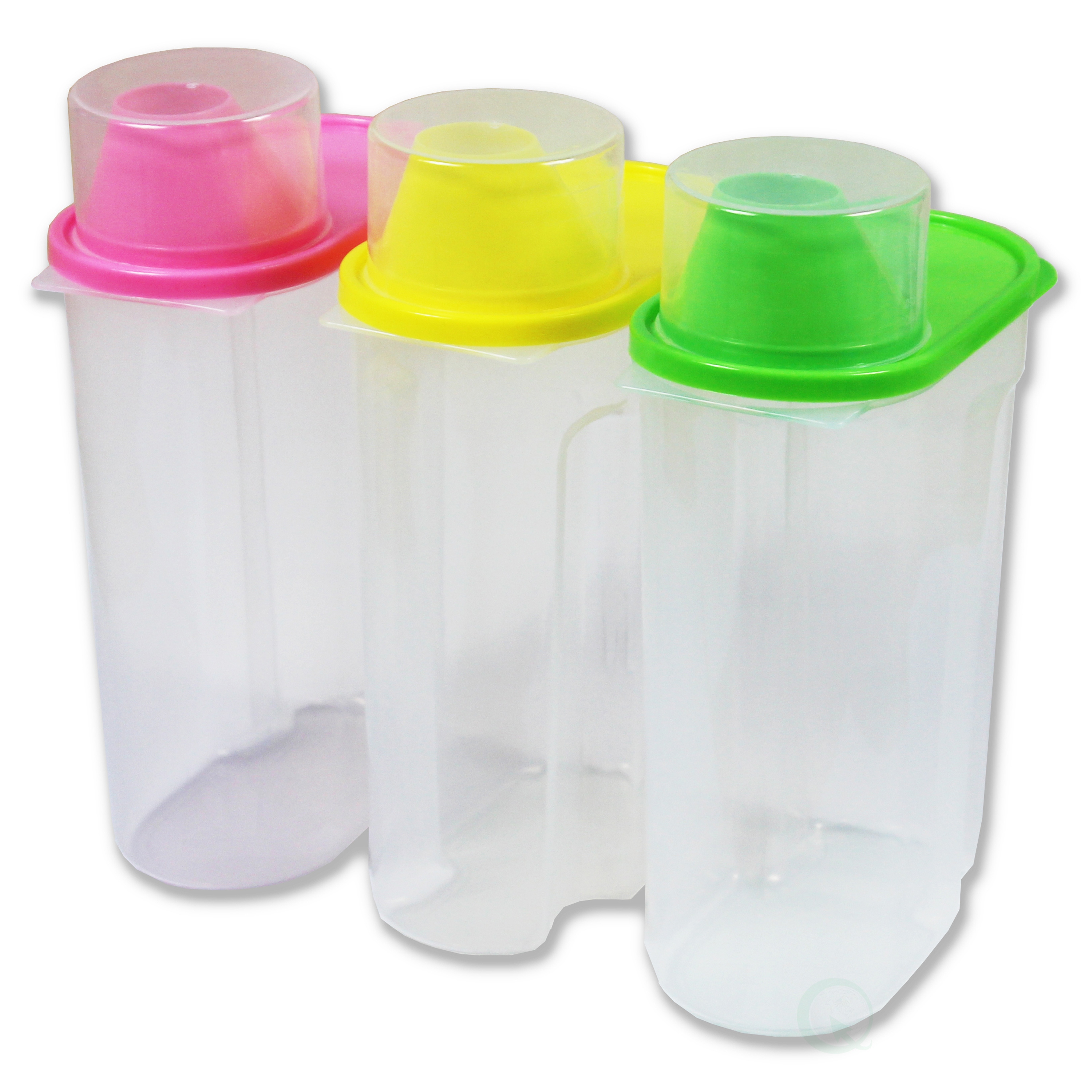 BPA-Free Plastic Food Saver-Kitchen Food Cereal Storage Containers With Graduated Cap - Set Of 3 Small