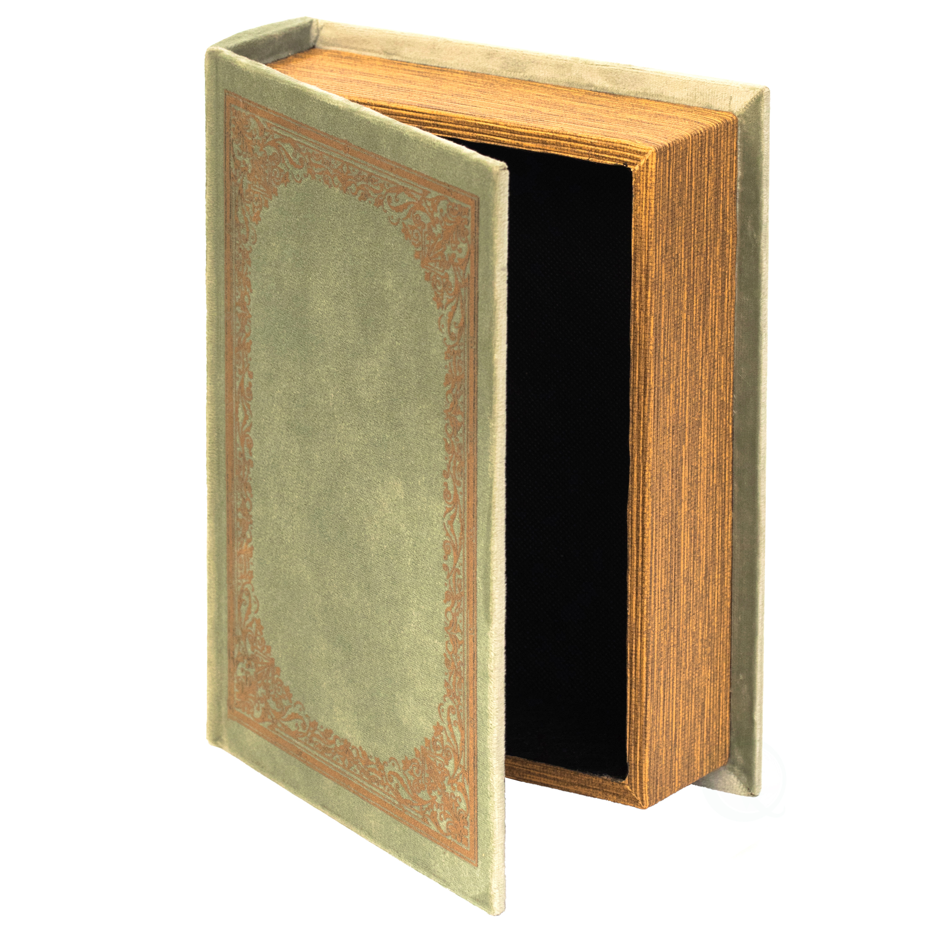 Decorative Vintage Book Shaped Trinket Storage Box - Antique Green