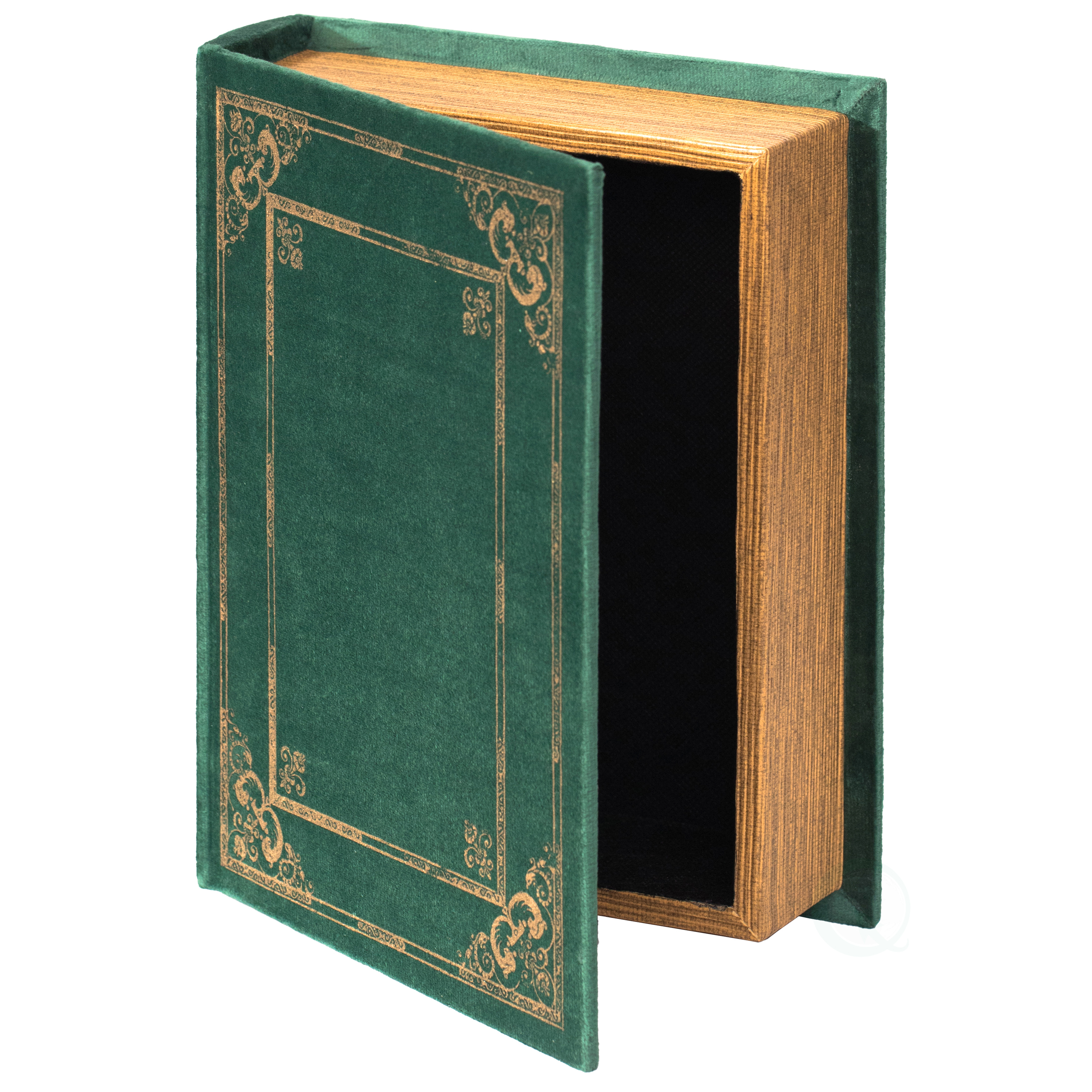 Decorative Vintage Book Shaped Trinket Storage Box - Green