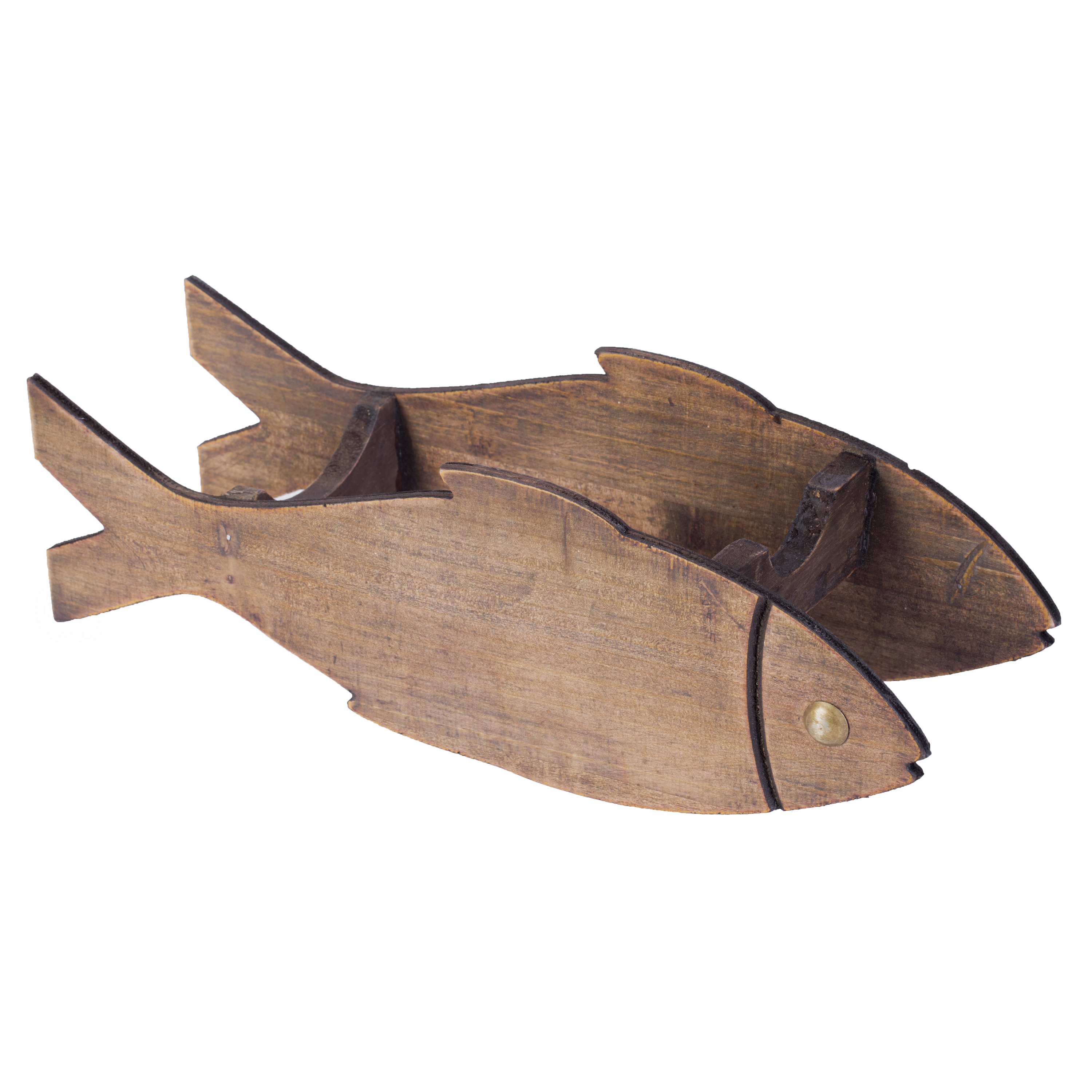Wooden Fish Shaped Vintage Decorative Single Bottle Wine Holder