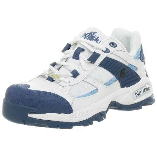 FSI FOOTWEAR SPECIALTIES INTERNATIONAL NAUTILUS Nautilus Women's N1362 Steel Toe Athletic Shoe WHITE/BLUE - WHITE/BLUE, 6.5-B