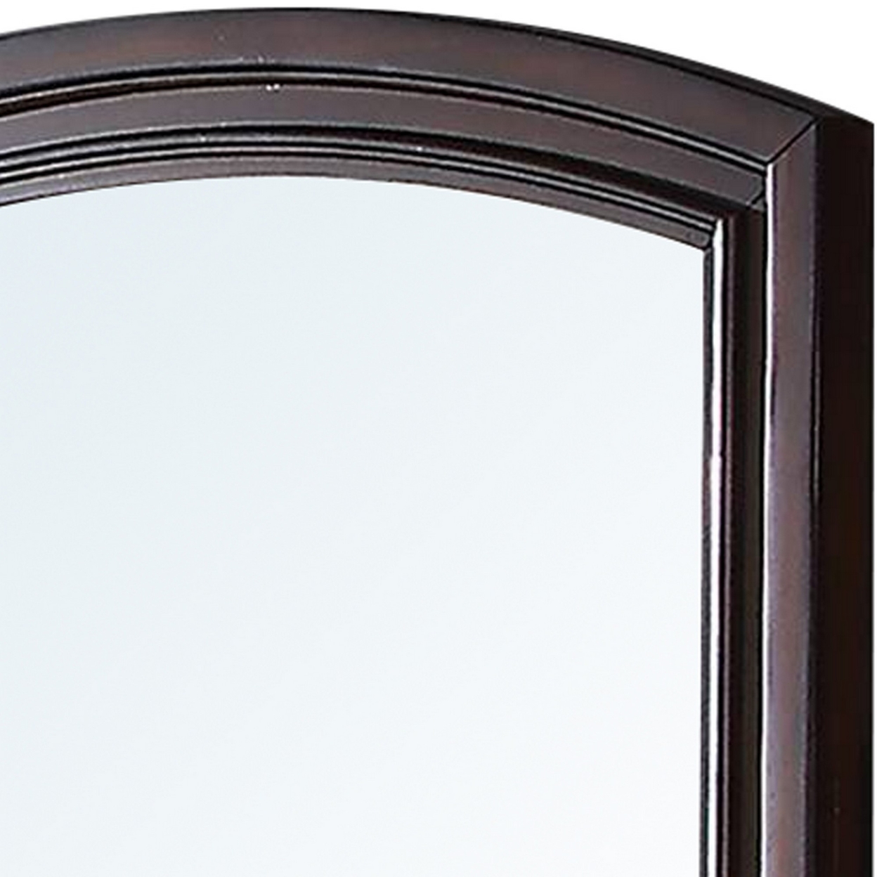 Wooden Mirror With Raised Frame And Molded Details, Brown- Saltoro Sherpi