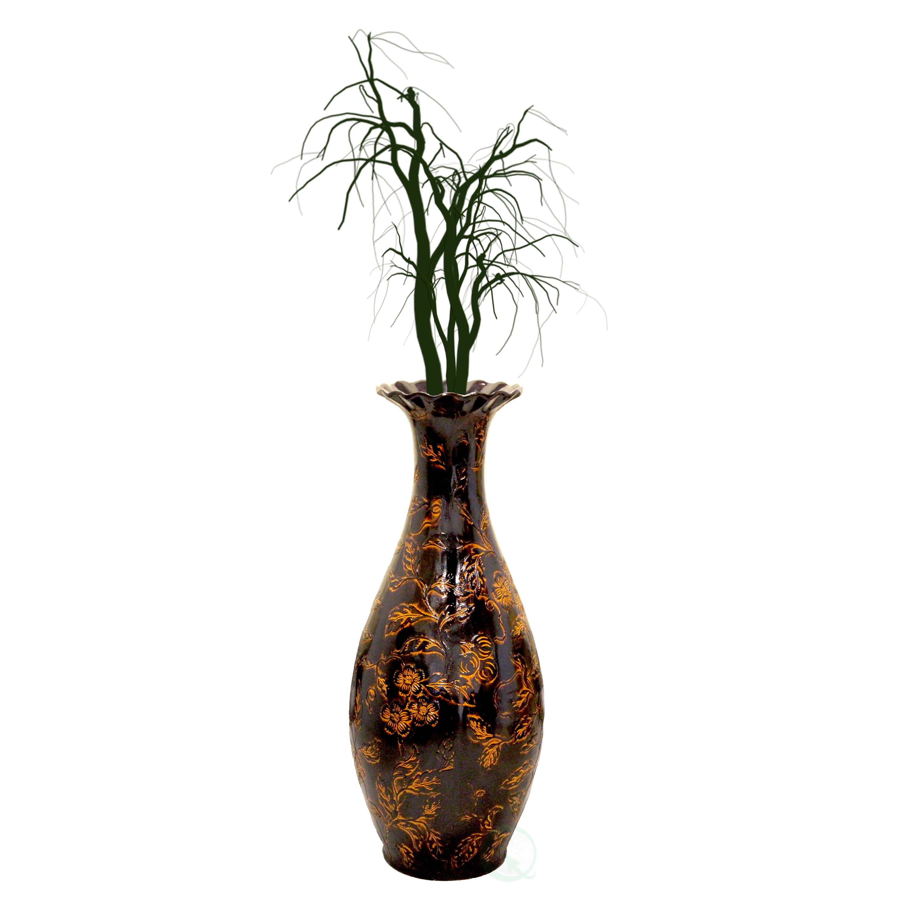 Tall Floor Vase, Traditional Brown Home Interior Vase, Ceramic Flower Holder Centerpiece For Room Decor, Livingroom Decor Large Floor Vase