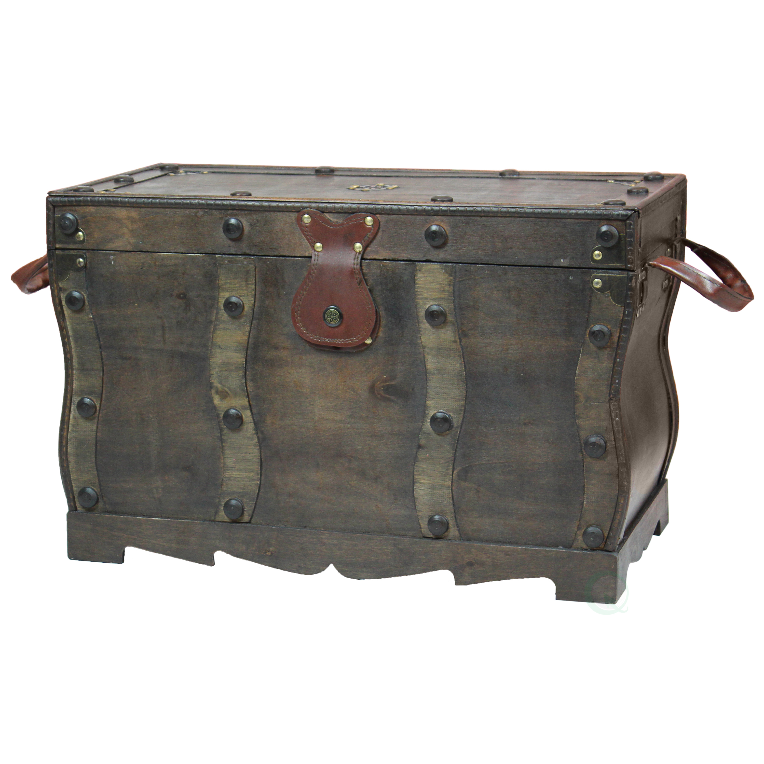 Antique Style Distressed Wooden Pirate Treasure Chest