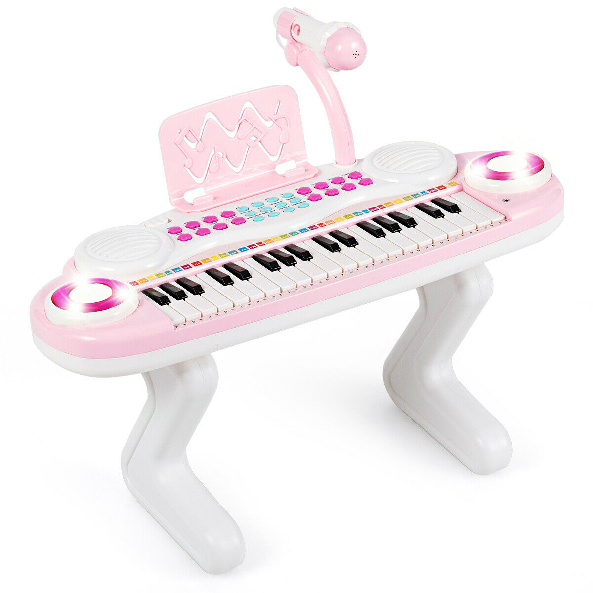 Z-Shaped Kids Toy Keyboard 37-Key Electronic Piano - Blue