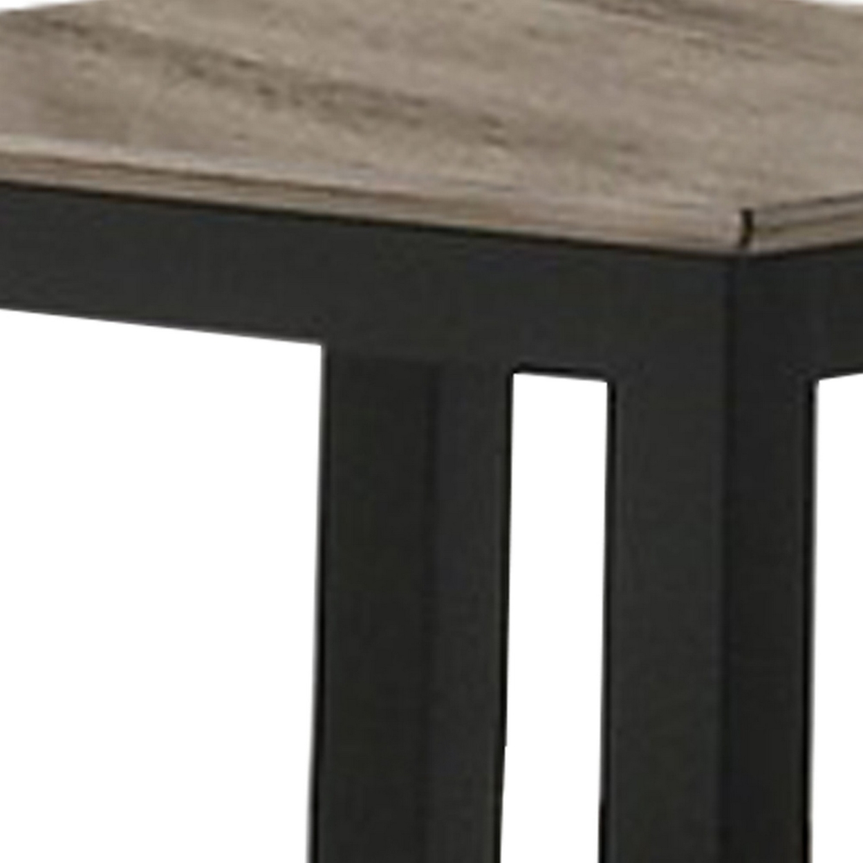 Wooden End Table With One Open Shelf, Black And Gray- Saltoro Sherpi