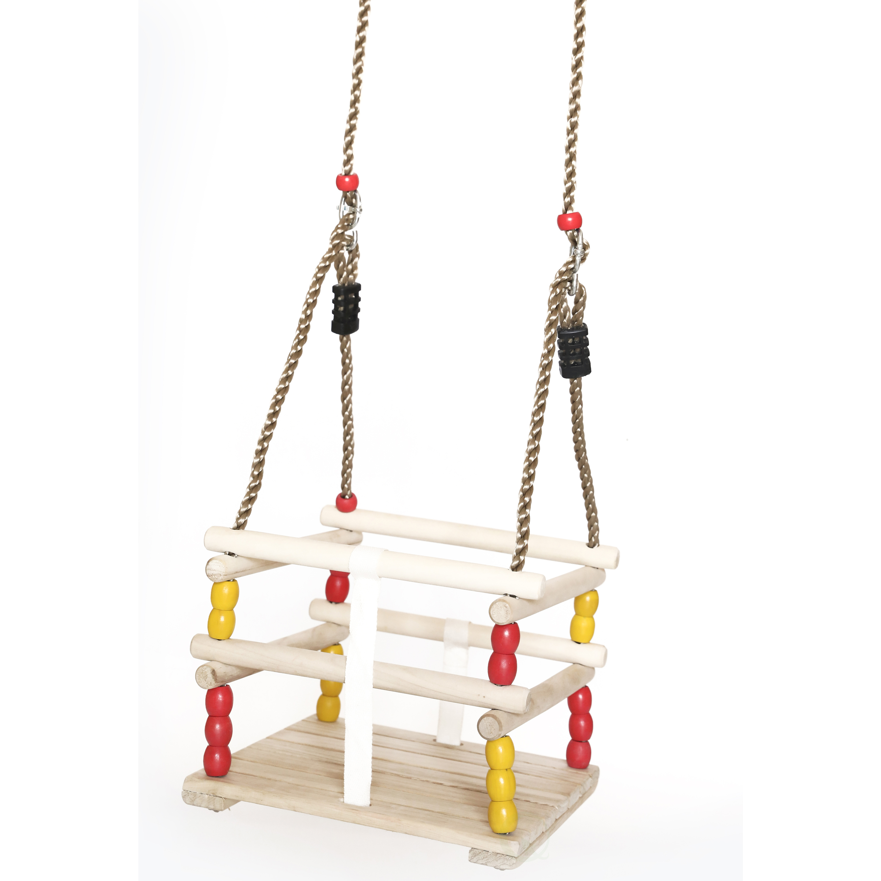 Wooden Baby Swing With Hanging Ropes, For Babies And Toddlers