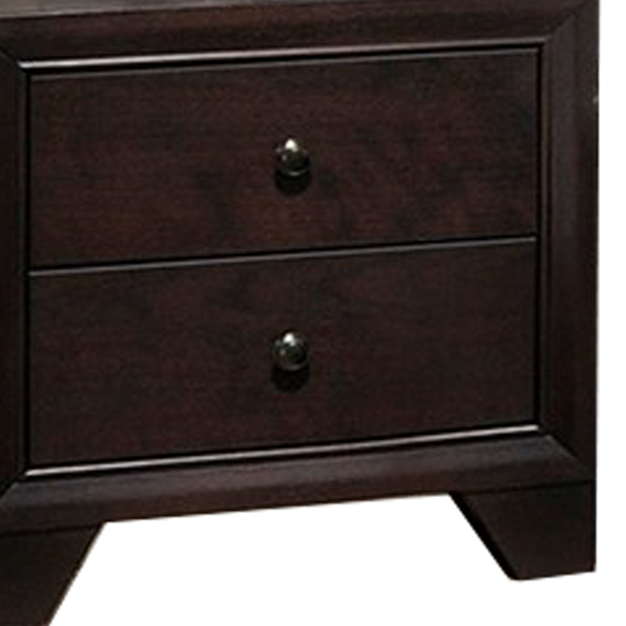 Transitional Wooden Nightstand With Two Spacious Drawers, Brown- Saltoro Sherpi