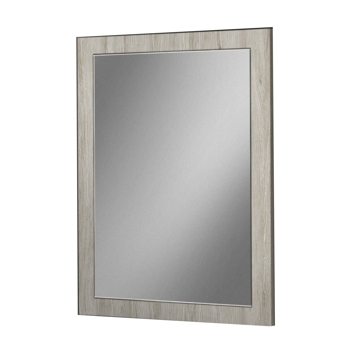 Dual Tone Wall Mirror With Wooden Frame, Black And Gray- Saltoro Sherpi