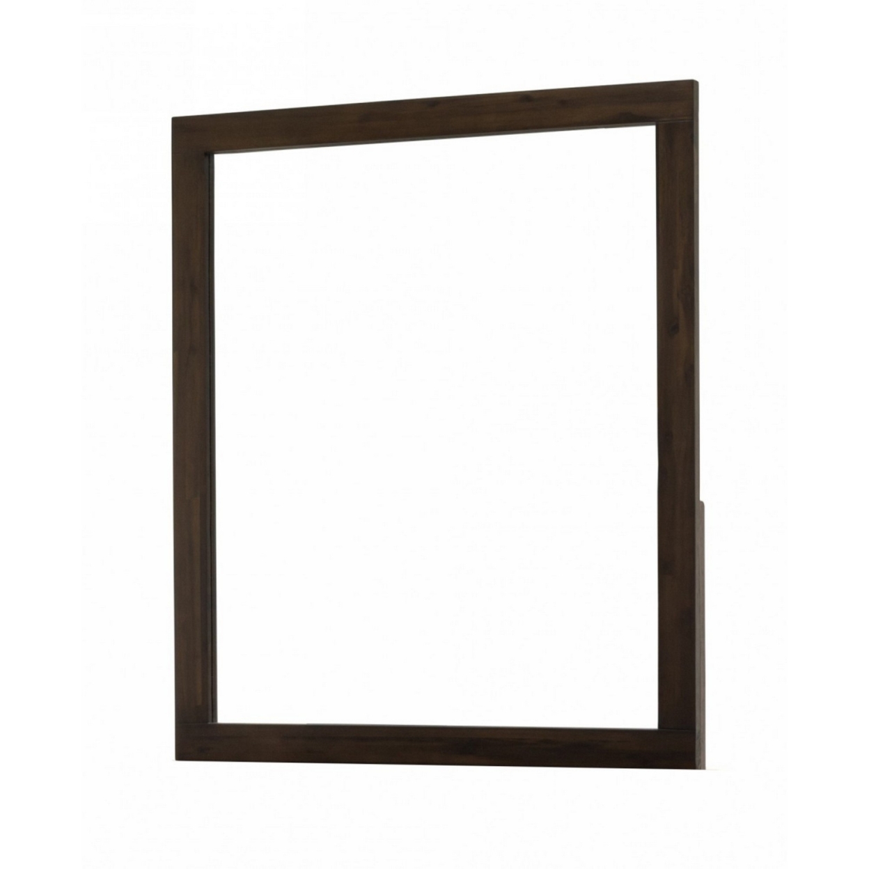 Rectangular Shape Wall Mirror With Wooden Frame, Walnut Brown- Saltoro Sherpi