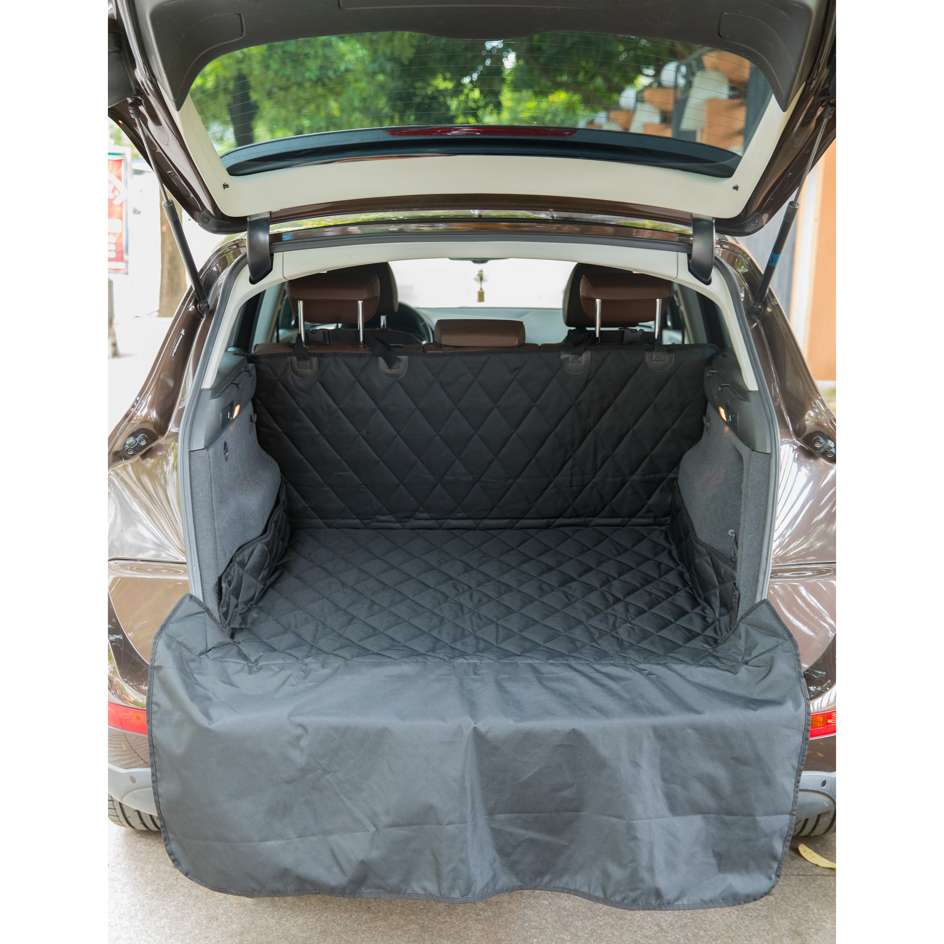 SUV Pet Cargo Liner Trunk Cover Waterproof Non-Slip Washable Material, Extra Long Size Universal Fit With Bumper Flap 80 X 52