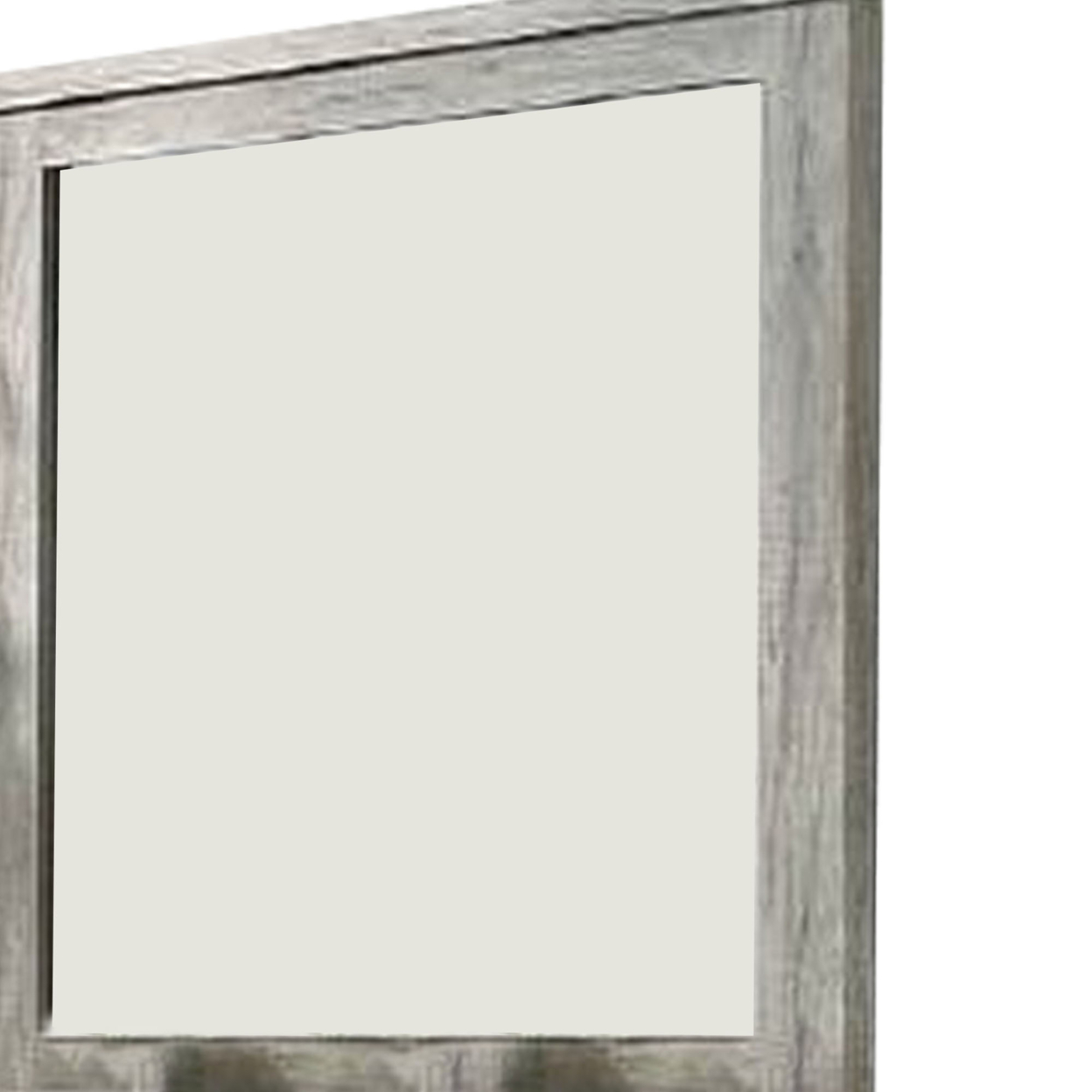 Wall Mirror With Rectangular Frame And Molded Details, Gray- Saltoro Sherpi