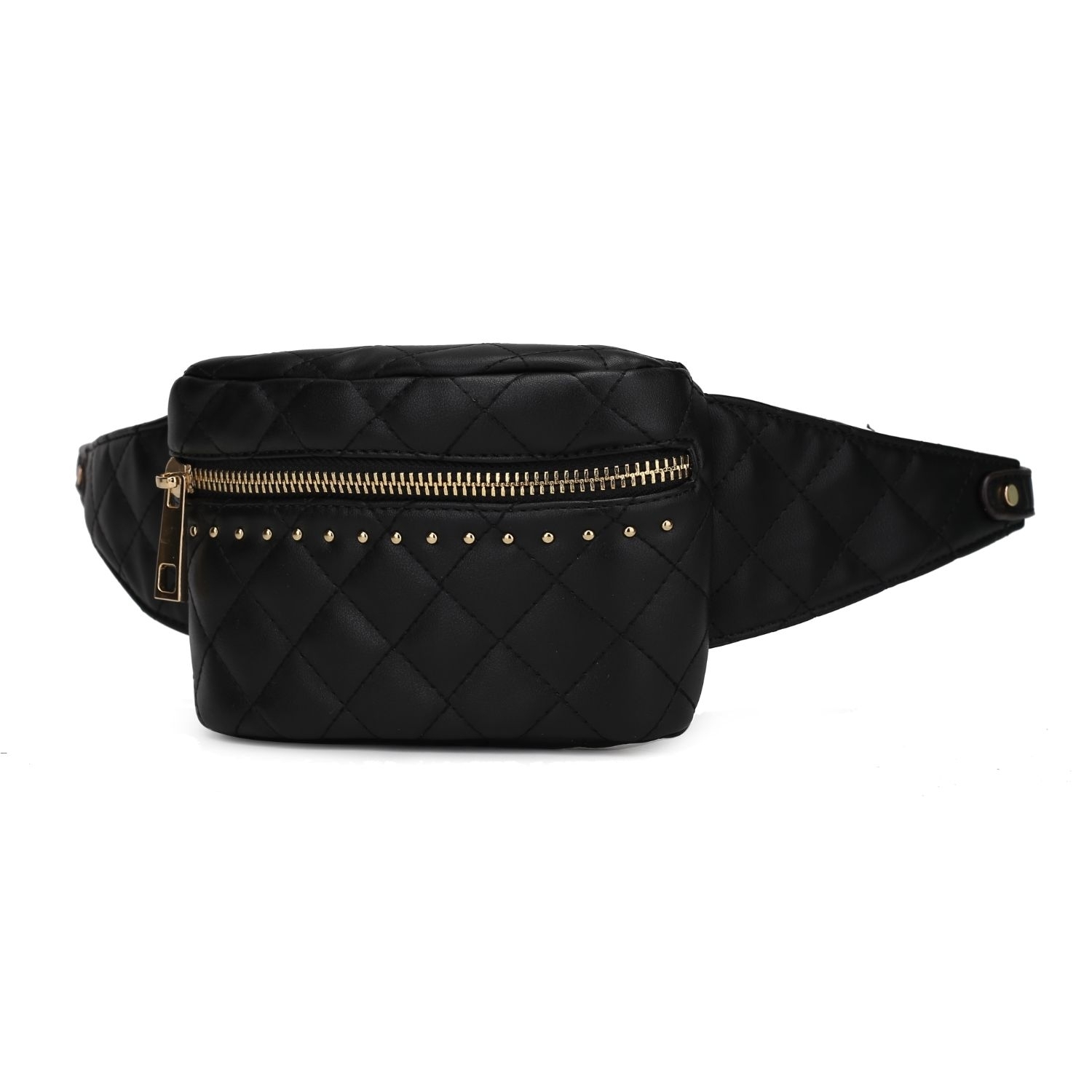 MKF Collection Camilla Quilted Belt Waist Handbag By Mia K. - Light Gray