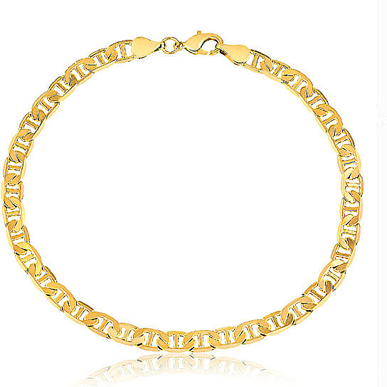 Flat Mariner Mariner Chain Necklace Unisex 14k Gold Filled High Polish Finsh - 10''