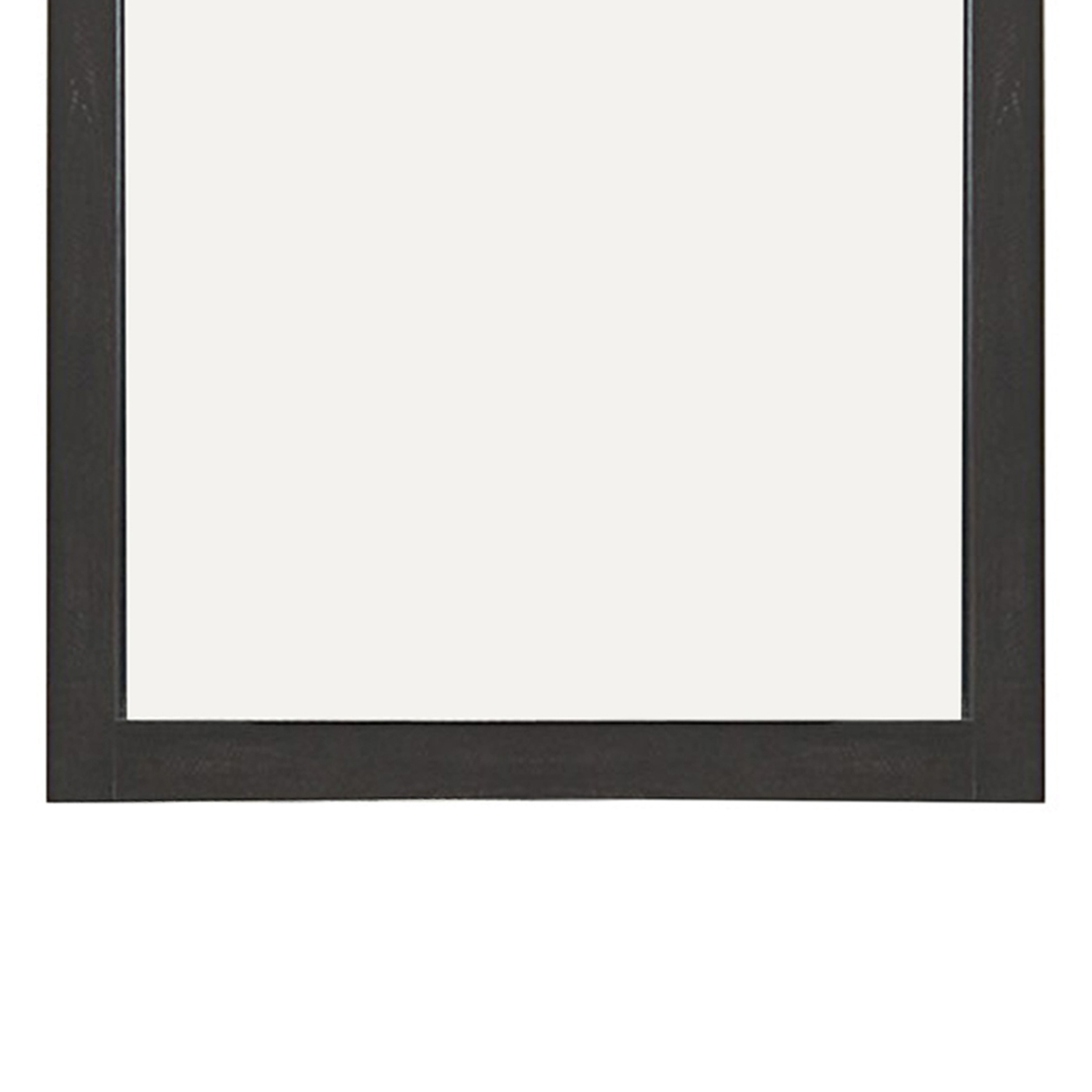 Transitional Style Wooden Frame Mirror With Rough Saw Hen Textures, Gray- Saltoro Sherpi