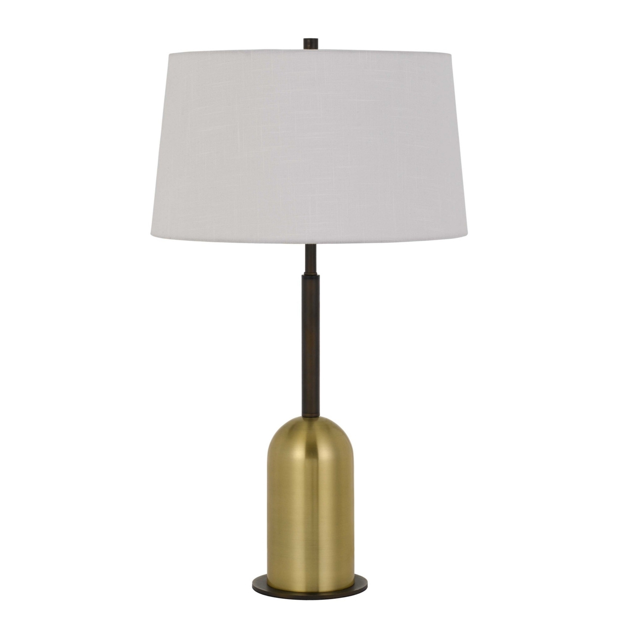30 Metal Desk Lamp With Drum Style Shade, Brown And Gold- Saltoro Sherpi